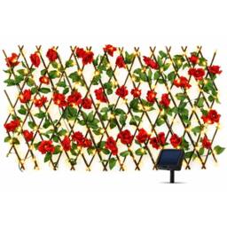 Gardenwize 100 LED Solar Extending Red Flower Trellis - thumbnail 1