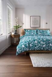 The Lyndon Company Woodland Bird 100% Cotton Duvet Set in Printed Design in Green - Size: Single - thumbnail 3