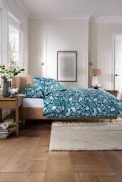 The Lyndon Company Woodland Bird 100% Cotton Duvet Set in Printed Design in Green - Size: Single - thumbnail 2