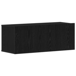 Berkfield Home Black Oak TV Stand 80x30x30 cm Made of Engineered Wood - Size: 80 x 30 x 30 cm - thumbnail 2