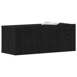 Berkfield Home Black Oak TV Stand 80x30x30 cm Made of Engineered Wood - Size: 80 x 30 x 30 cm - thumbnail 3