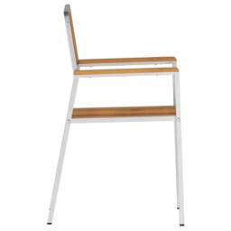 Berkfield Home Stacking Garden Chairs 6 pcs 54.5x56x87 cm Solid Wood Teak in Brown - thumbnail 6