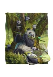 JQ Licensing Jlo Panda Family Flute Silky Touch Super Soft Throw Blanket 152 X 127 cm in White - thumbnail 2