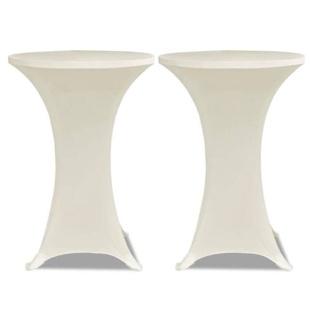 Berkfield Home Standing Table Cover √ò80cm Cream Stretch 2 pcs - image 1