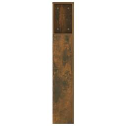 Berkfield Home Headboard Cabinet Smoked Oak 140x18.5x104.5 cm in Brown - thumbnail 4