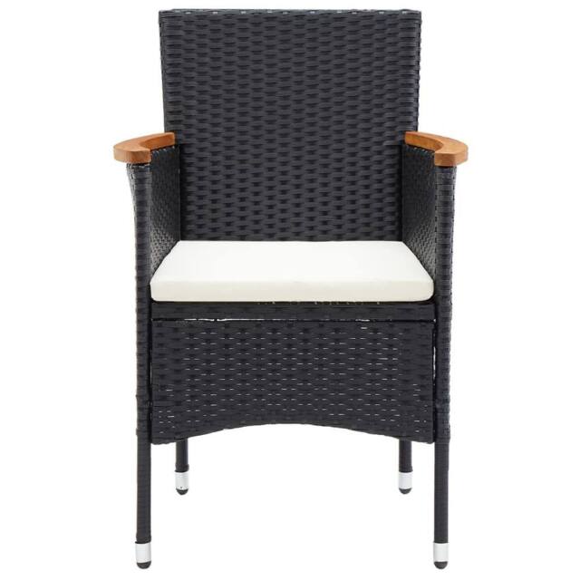 Berkfield Home Comfortable Garden Dining Chairs 4 pcs Poly Rattan Black - image 1