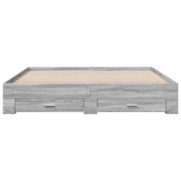 Berkfield Home Bed Frame with Drawers without Mattress Grey Sonoma 200x200 cm - thumbnail 4
