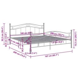 Berkfield Home Bed Frame Grey Metal 160x200 cm - thumbnail 8