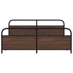 Berkfield Home Metal Bed Frame without Mattress Brown Oak 200x200 cm - thumbnail 5