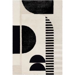 Livabliss Brooklyn-Hand Tufted Cream Black Wool Modern Living Dining Bedroom Rug - Size: 180 cm x 250 cm - thumbnail 2