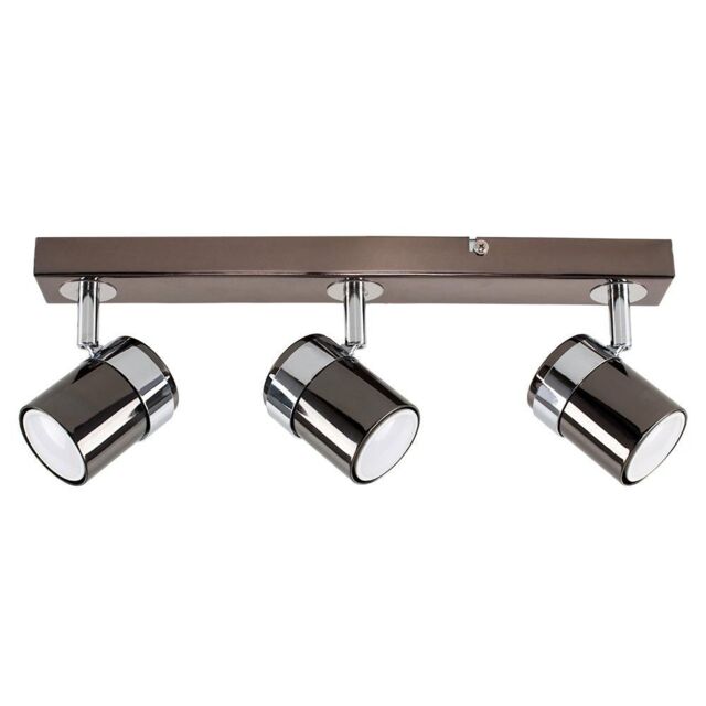 ValueLights Rosie Spotlight 3 Way Black Chrome Ceiling Bar Spotlight - image 1