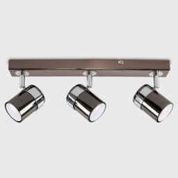 ValueLights Rosie Spotlight 3 Way Black Chrome Ceiling Bar Spotlight - thumbnail 2