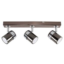 ValueLights Rosie Spotlight 3 Way Black Chrome Ceiling Bar Spotlight - thumbnail 1