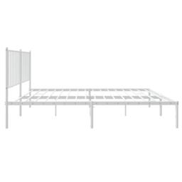 Berkfield Home Metal Bed Frame with Headboard White 140x200 cm - thumbnail 6