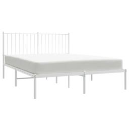 Berkfield Home Metal Bed Frame with Headboard White 140x200 cm - thumbnail 4