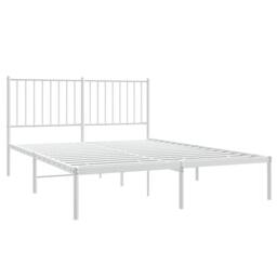 Berkfield Home Metal Bed Frame with Headboard White 140x200 cm - thumbnail 1