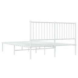Berkfield Home Metal Bed Frame with Headboard White 140x200 cm - thumbnail 7