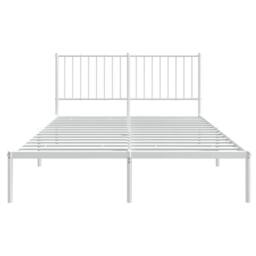 Berkfield Home Metal Bed Frame with Headboard White 140x200 cm - thumbnail 5