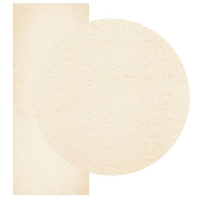 Berkfield Home Rug HUARTE Short Pile Soft & Washable Cream 80x200 cm - Size: Medium - image 1