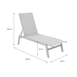 sweeek Set Of 2 Multi-position Deckchairs Textilene & Steel in Terracotta - thumbnail 5
