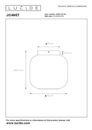 Lucide 'JOANET' Dimmable Stylish Indoor Rotatable Flush Ceiling Light 1xE27 in Grey - thumbnail 4