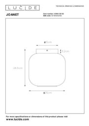 Lucide 'JOANET' Dimmable Stylish Indoor Rotatable Flush Ceiling Light 1xE27 in Grey - thumbnail 3
