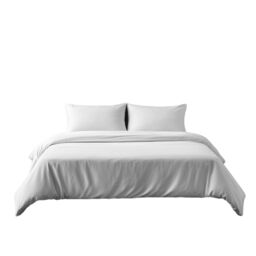 Snug City Microfibre Soft Touch Duvet Cover & Pillowcase/s Set Bed Linen in White - Size: Super King - thumbnail 2