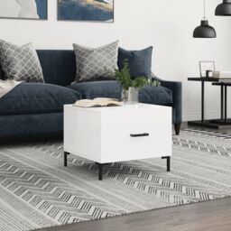 Berkfield Home Coffee Table High Gloss White 50x50x40 cm Engineered Wood - Size: 50 x 50 x 40 cm - thumbnail 1