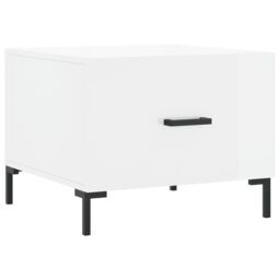 Berkfield Home Coffee Table High Gloss White 50x50x40 cm Engineered Wood - Size: 50 x 50 x 40 cm - thumbnail 2