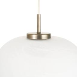First Choice Lighting Set of 2 Oberon - Antique Brass Pendant Lights with Alabaster Shade in Bronze - thumbnail 8