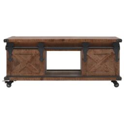 Berkfield Home Coffee Table Solid Fir Wood 91x51x38 cm Brown - Size: 91 x 51 x 38 cm - thumbnail 2
