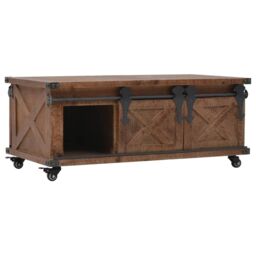 Berkfield Home Coffee Table Solid Fir Wood 91x51x38 cm Brown - Size: 91 x 51 x 38 cm - thumbnail 6