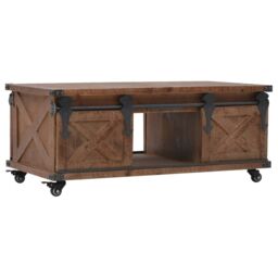 Berkfield Home Coffee Table Solid Fir Wood 91x51x38 cm Brown - Size: 91 x 51 x 38 cm - thumbnail 1