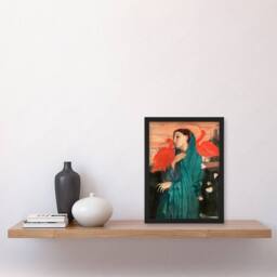 Artery8 Edgar Degas Framed Wall Art Print Young Woman with Ibis Birds - Size: A4 - thumbnail 2