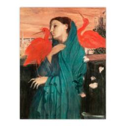 Artery8 Edgar Degas Framed Wall Art Print Young Woman with Ibis Birds - Size: A4 - thumbnail 3