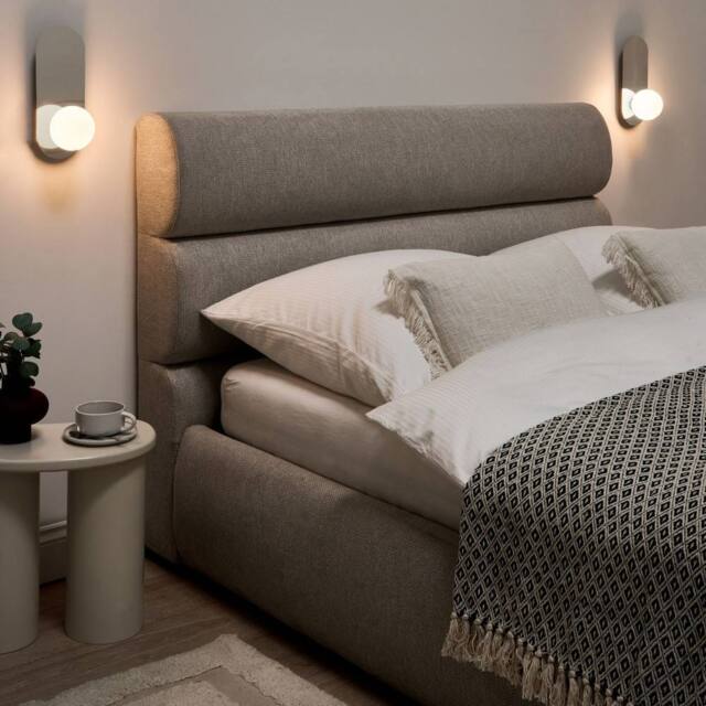 Wyld and Coco Set of 2 Silver Wall Lamps with Opaque Glass Globes - image 1