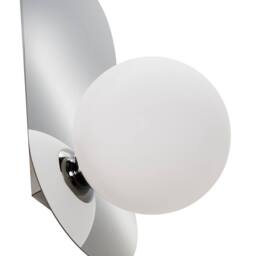 Wyld and Coco Set of 2 Silver Wall Lamps with Opaque Glass Globes - thumbnail 8