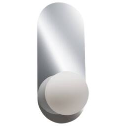 Wyld and Coco Set of 2 Silver Wall Lamps with Opaque Glass Globes - thumbnail 5