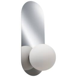 Wyld and Coco Set of 2 Silver Wall Lamps with Opaque Glass Globes - thumbnail 4