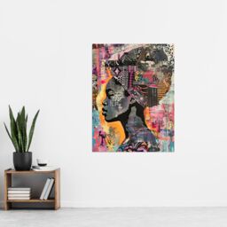"Artery8 African Woman Headwrap Portrait Modern Colourful Wall Art Print - Size: W12"" x H16""" - thumbnail 4