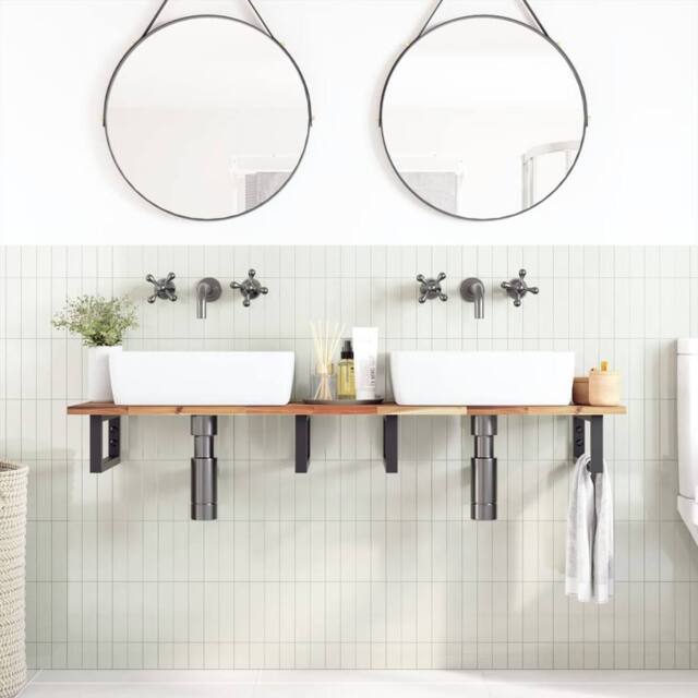 Berkfield Home Bathroom Vanity Top Oil Finished 120x40x2 cm Solid Wood Acacia in Brown - Size: 120 x 40 x 2 cm - image 1