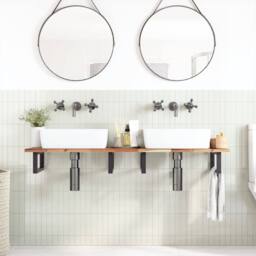 Berkfield Home Bathroom Vanity Top Oil Finished 120x40x2 cm Solid Wood Acacia in Brown - Size: 120 x 40 x 2 cm - thumbnail 1