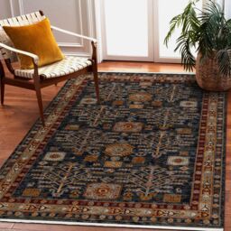 RugsX Wool Keshan Rug in Blue - Size: 160 cm x 230 cm - thumbnail 4