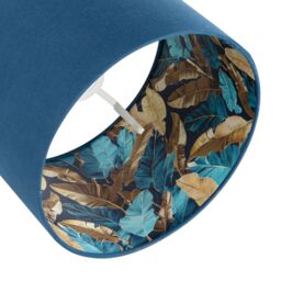 Happy Homewares Modern Midnight Blue Linen Lamp Shade with Leaf Floral Pattern Lining - Size: 12 inches - thumbnail 5