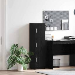 Berkfield Home Stunning Black Oak Sideboard Black Oak MDF & Wood Veneer Medium - thumbnail 2