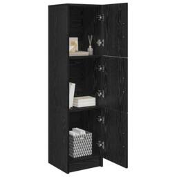 Berkfield Home Stunning Black Oak Sideboard Black Oak MDF & Wood Veneer Medium - thumbnail 1