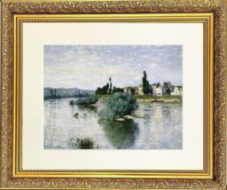 "Frames & Mirrors 4U River Mounted & Framed Print in Gold Dahlia Frame18 x 14 Inch - Size: W18"" x H14"""