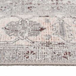 Kukoon Grey Distressed Hallway Runner Rug Non Slip & Washable in Pale Grey - Size: 60 cm x 240 cm - thumbnail 3