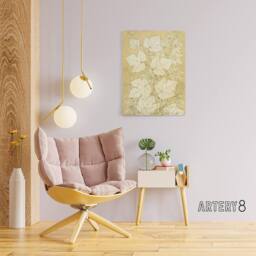 "Artery8 Leaves From Nature No 2 Botanical Jones Vintage Canvas Wall Art in Beige - Size: W18"" x H24""" - thumbnail 3