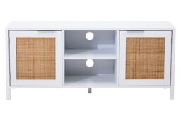 Orsina Functional White Wood Media Unit, Multi Pupose Sideboard Media Unit, Optimal Dimensions TV Cabinets - thumbnail 5